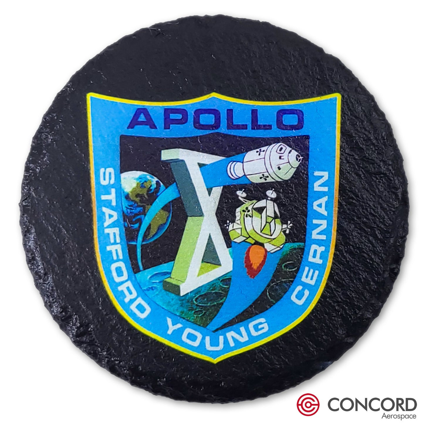 APOLLO 10 MISSION - SLATE COASTER - Concord Aerospace Concord Aerospace Concord Aerospace Coasters