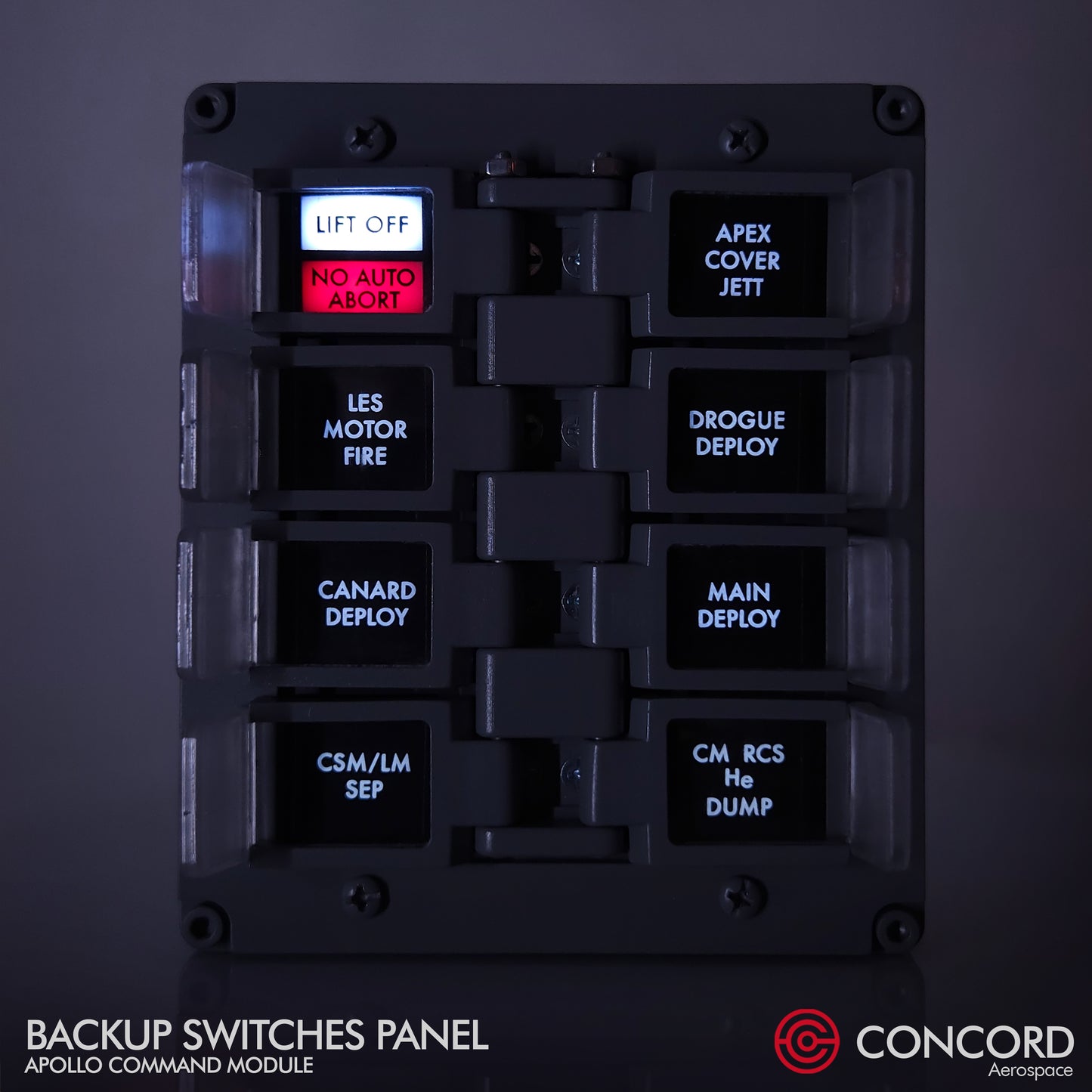 CUSTOMIZABLE APOLLO COMMAND MODULE BACKUP SWITCHES PANEL - Concord Aerospace
