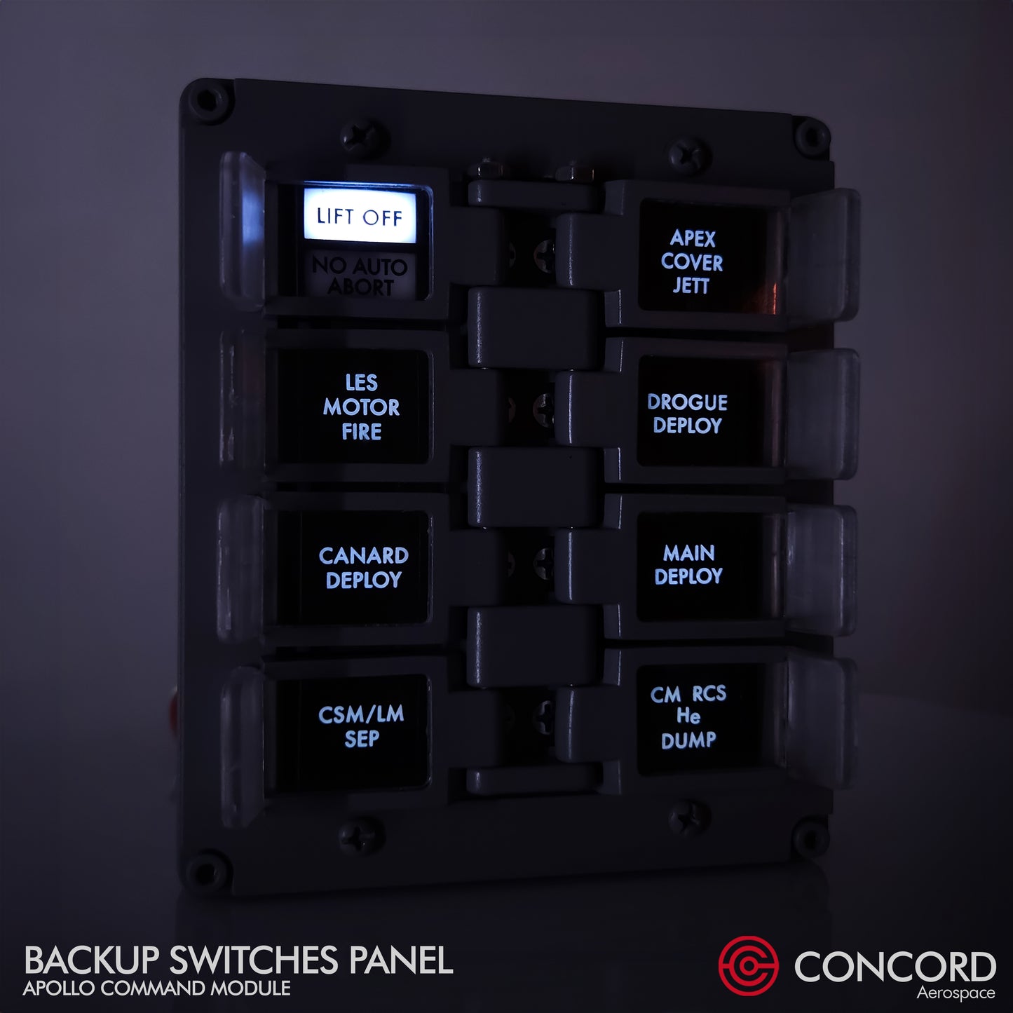 CUSTOMIZABLE APOLLO COMMAND MODULE BACKUP SWITCHES PANEL - Concord Aerospace