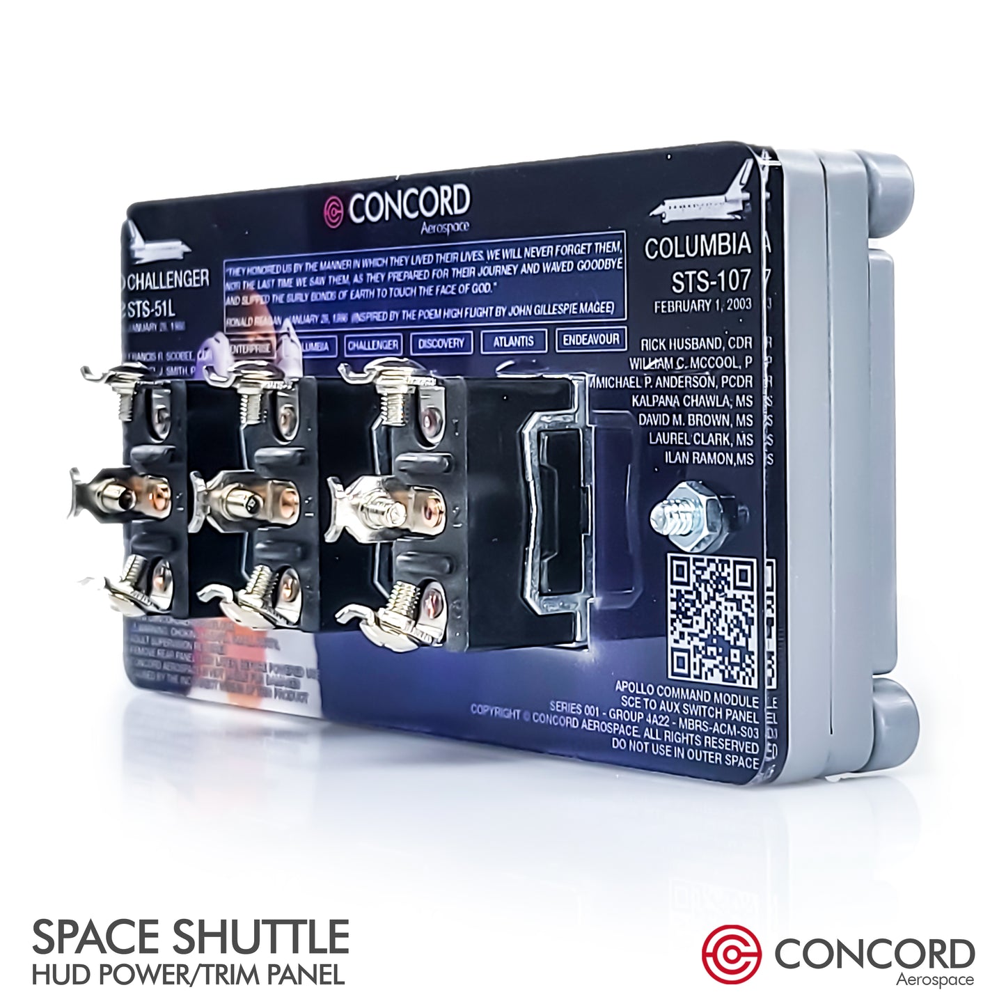 SPACE SHUTTLE FLIGHTDECK PANEL - HUD POWER / TRIM - Concord Aerospace