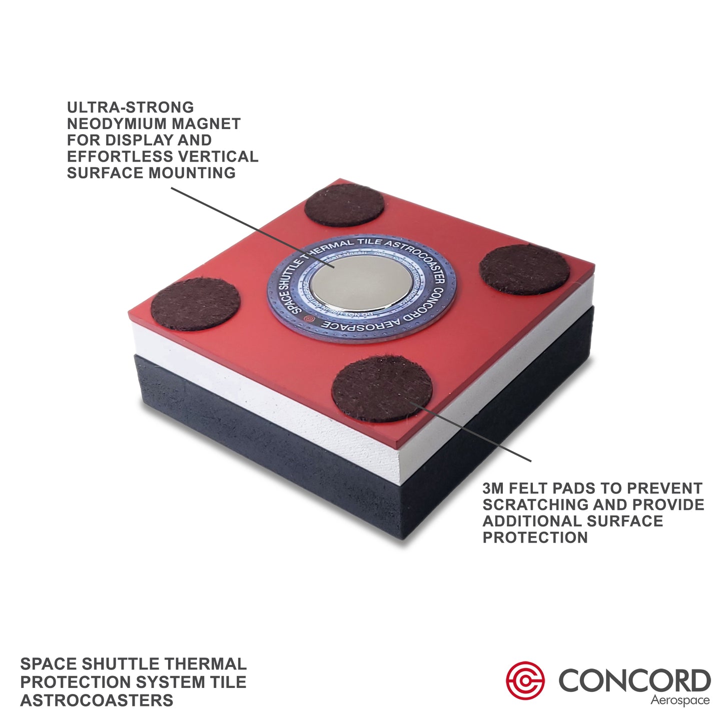 SPACE SHUTTLE THERMAL PROTECTION SYSTEM TILE ASTROCOASTER - Concord Aerospace Concord Aerospace Concord Aerospace Coasters