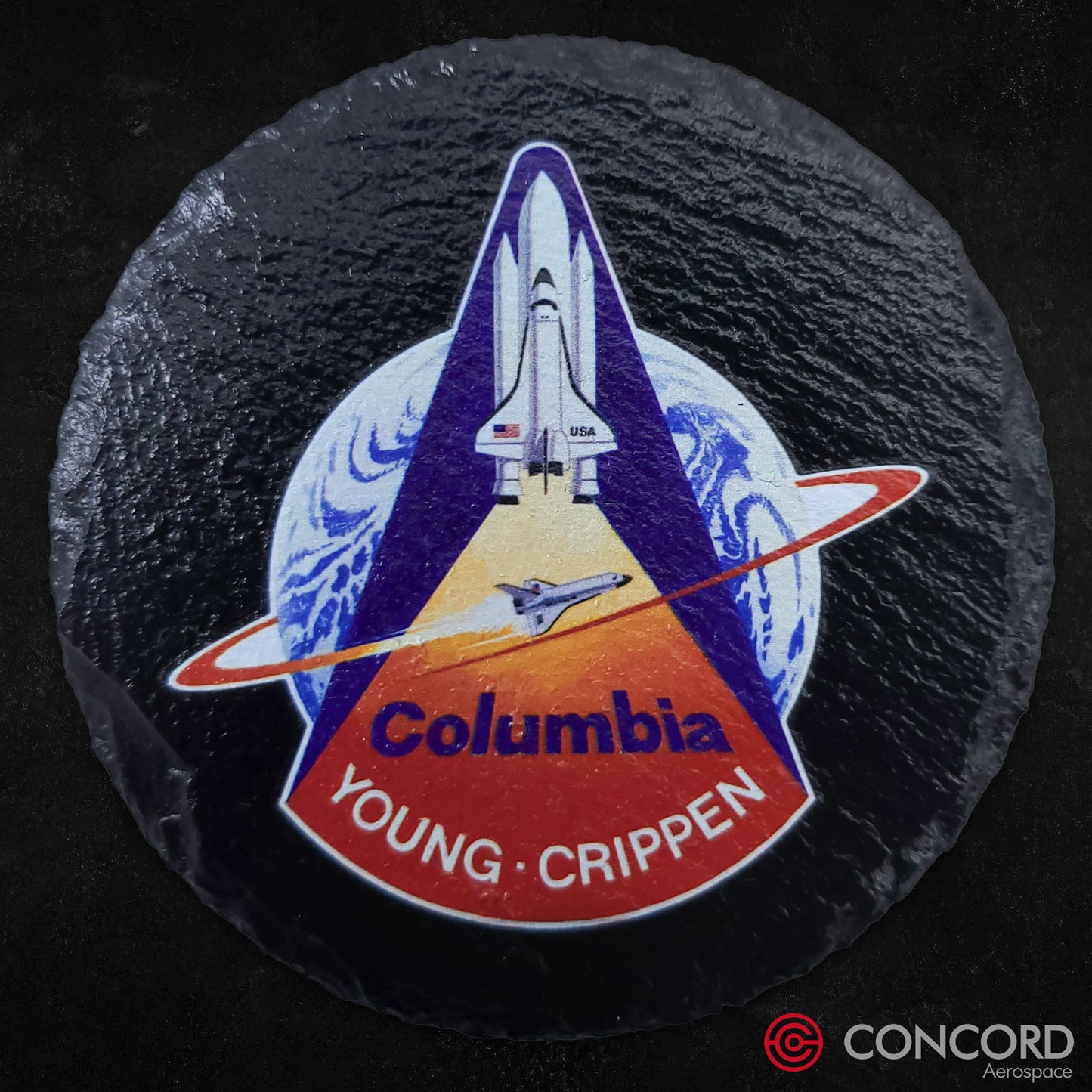 STS - 1 SPACE SHUTTLE - SLATE COASTER - Concord Aerospace Concord Aerospace Concord Aerospace Coasters