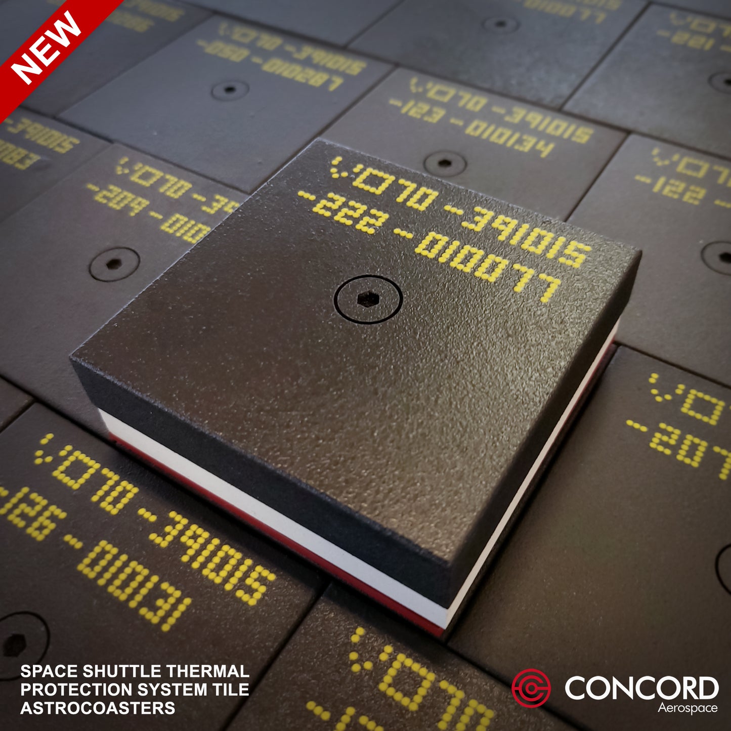 SPACE SHUTTLE THERMAL PROTECTION SYSTEM TILE ASTROCOASTER - Concord Aerospace Concord Aerospace Concord Aerospace Coasters