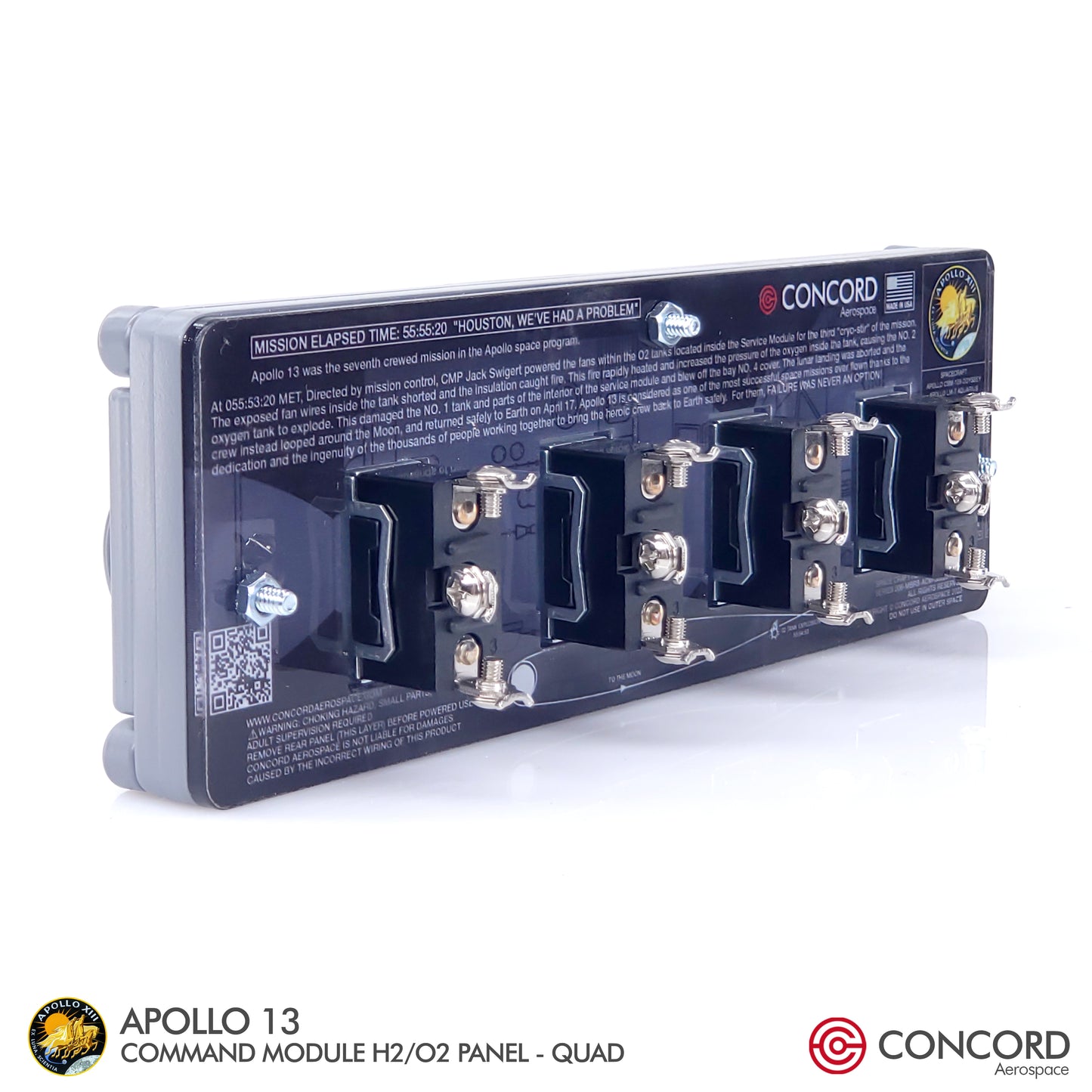 APOLLO13 COMMAND MODULE H2/O2 FANS QUAD SWITCH PANEL - Concord Aerospace