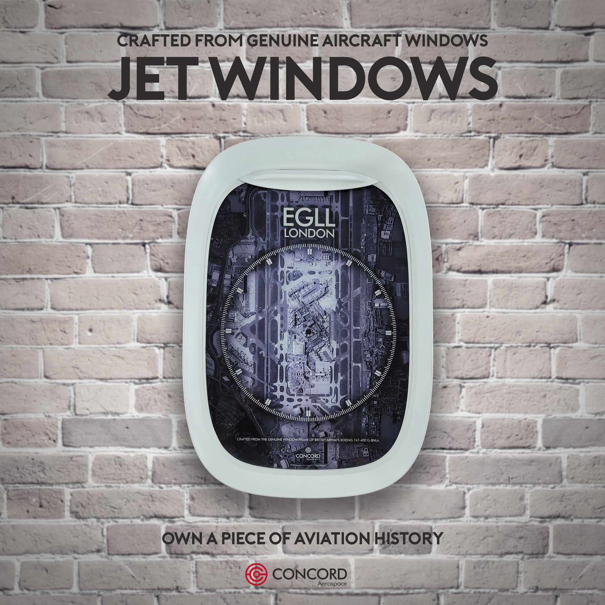 JET WINDOWS - PICTURE FRAMES CRAFTED FROM GENUINE AIRCRAFT WINDOWS - Concord Aerospace Concord Aerospace Concord Aerospace JETWINDOW