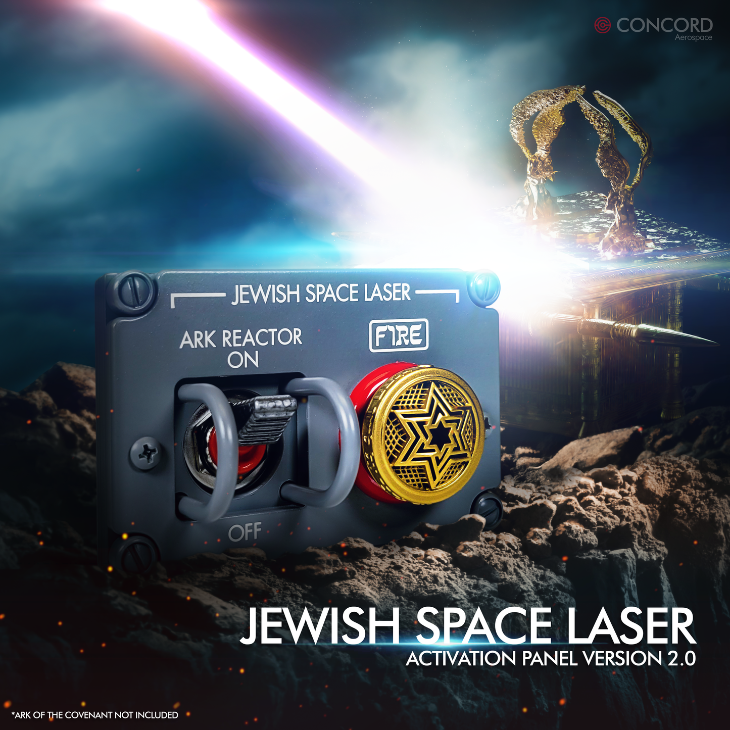 JEWISH SPACE LASER ACTIVATION PANELS - Concord Aerospace OPTION 1 - DUAL PANEL- ARK ACTIVATION & FIRE PANEL Concord Aerospace Concord Aerospace SPACE SWITCH - SINGLE