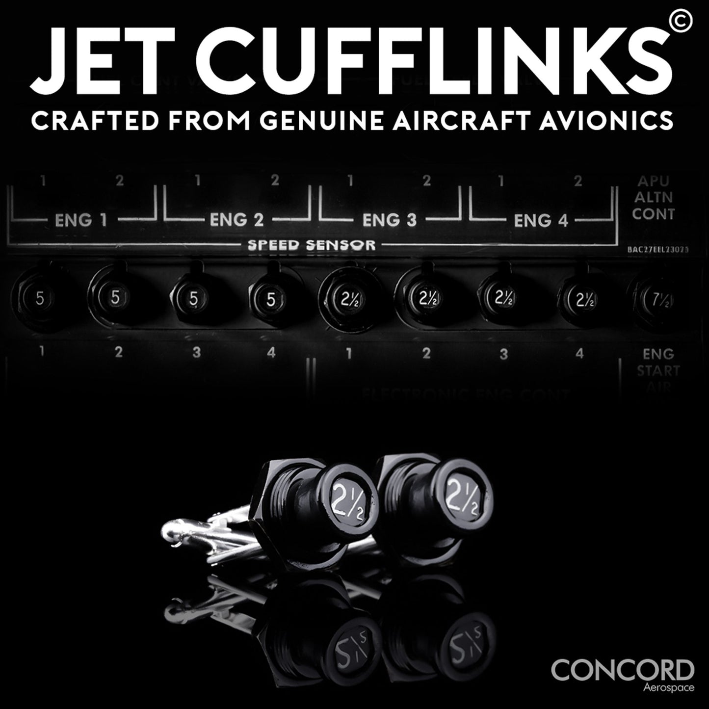 JET CUFFLINKS - CRAFTED FROM THE MIGHTY BOEING 747 - Concord Aerospace Concord Aerospace Concord Aerospace cufflinks