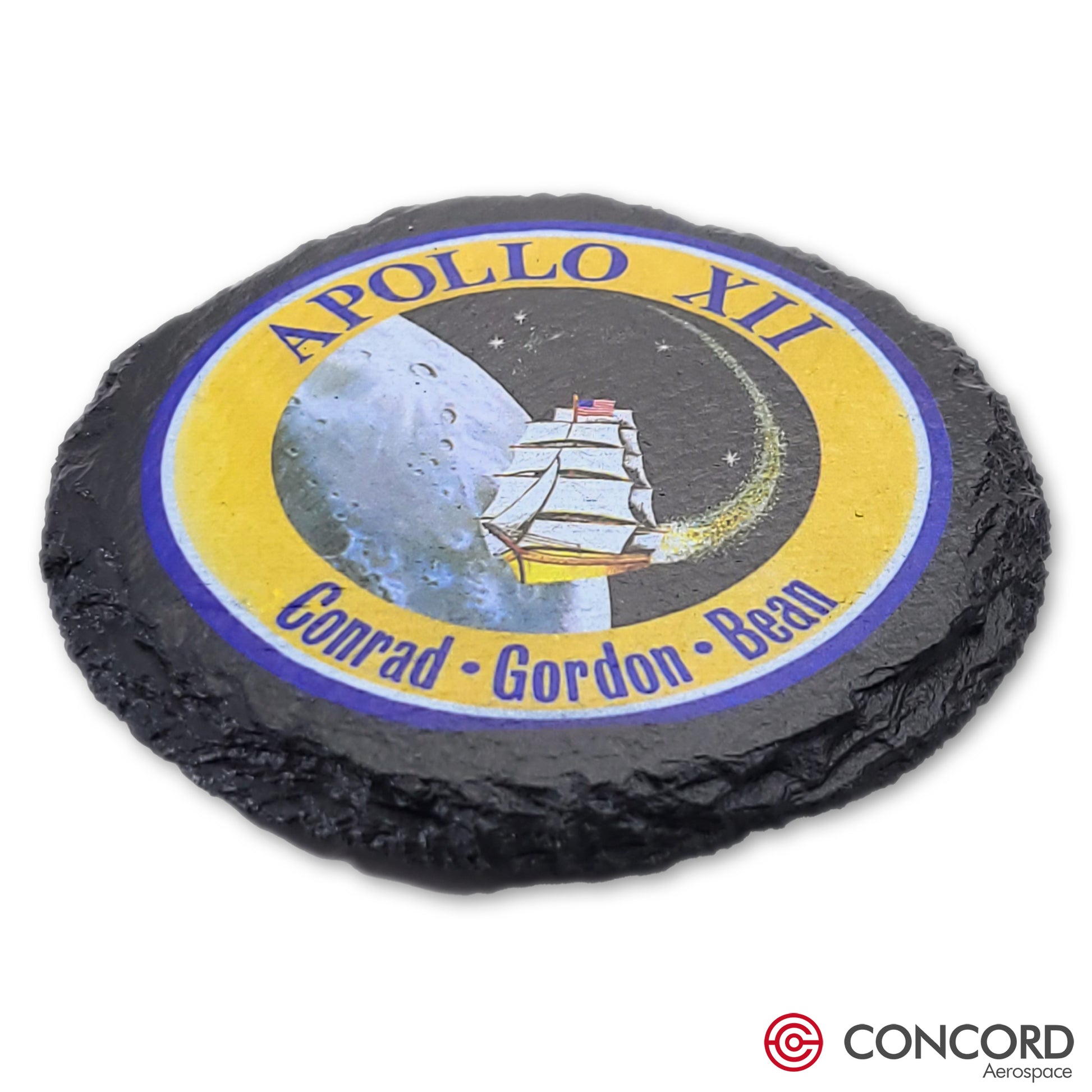 APOLLO 12 MISSION - SLATE COASTER - Concord Aerospace Concord Aerospace Concord Aerospace Coasters