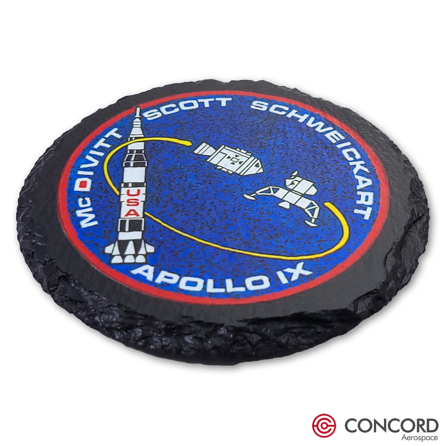 APOLLO 9 MISSION - SLATE COASTER - Concord Aerospace Concord Aerospace Concord Aerospace Coasters