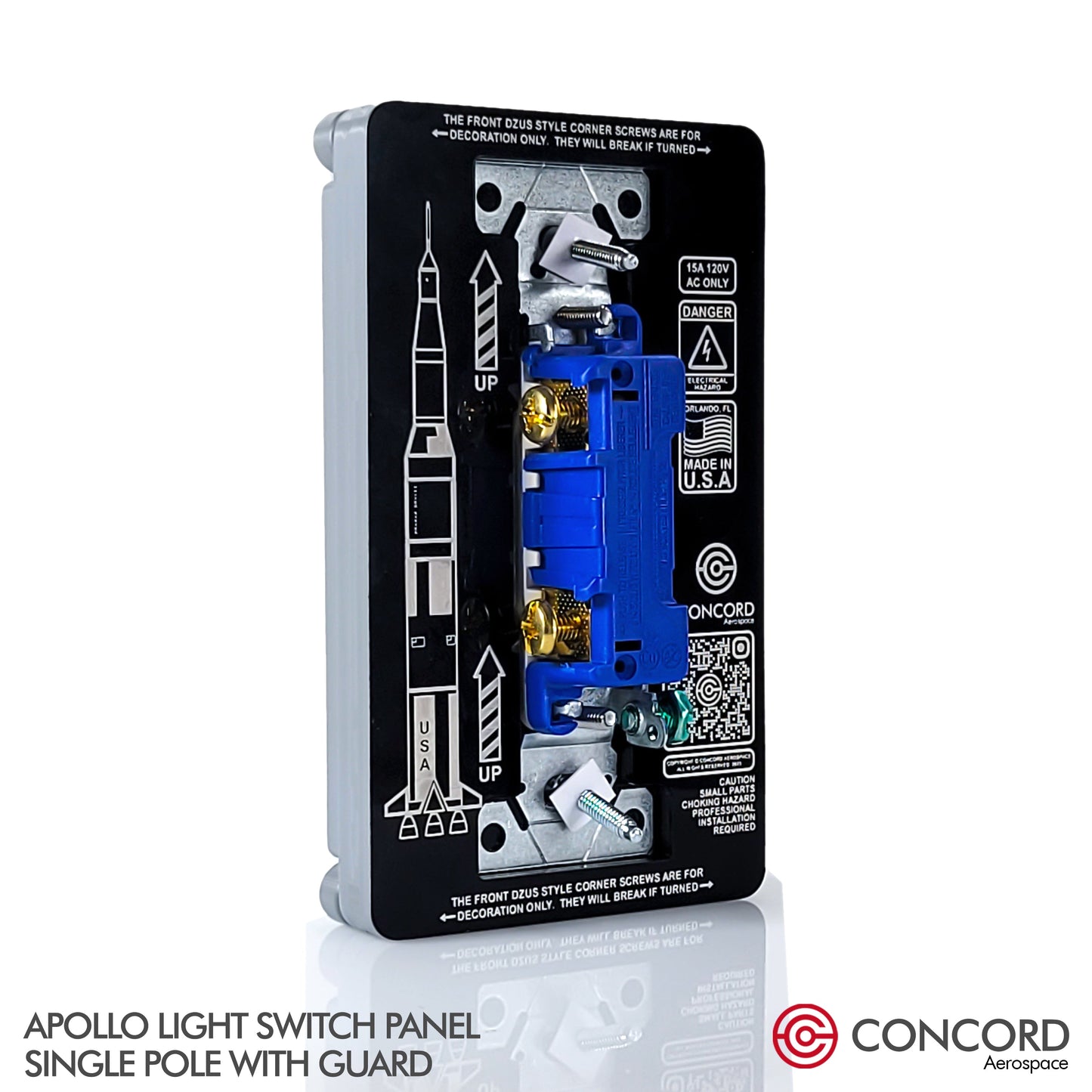 APOLLO LIGHT SWITCH PANEL WALLPLATE WITH SINGLE POLE TOGGLE - Concord Aerospace Concord Aerospace Concord Aerospace Wall Switch Panel