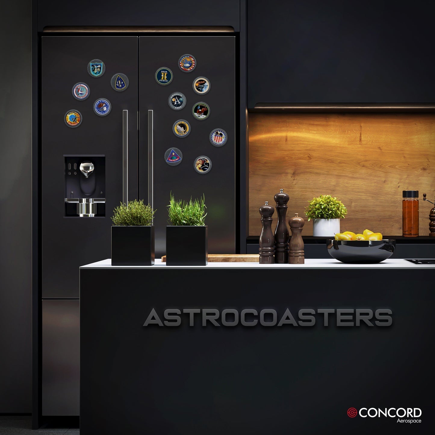 JELLY DONUT "ASTROFANIYOT" - SLATE COASTER - Concord Aerospace Concord Aerospace Concord Aerospace Coasters