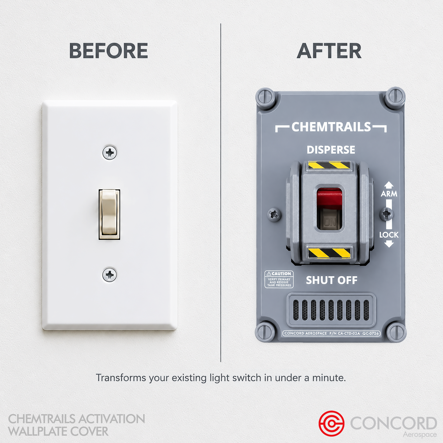 CHEMTRAILS ACTIVATION PANEL LIGHT SWITCH WALL PLATE
