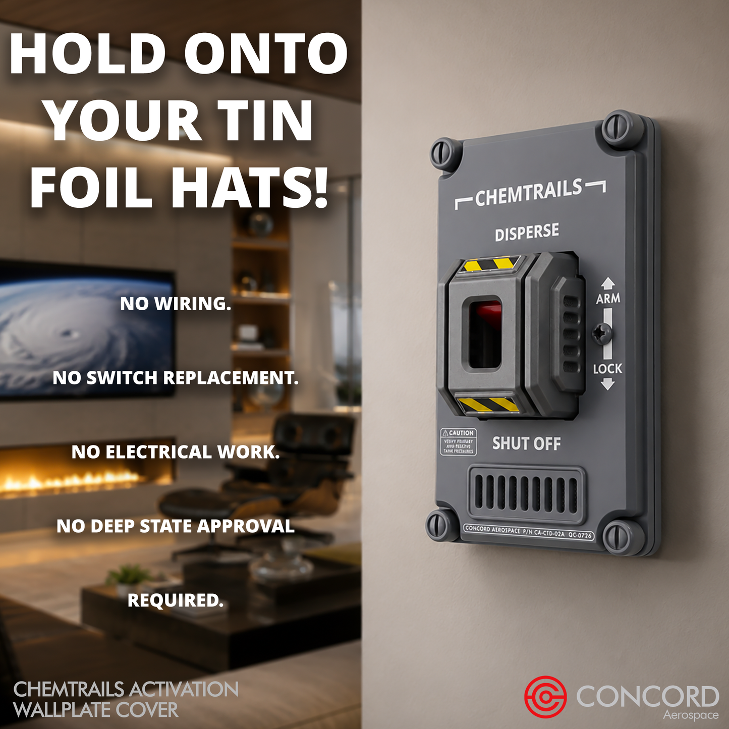 CHEMTRAILS ACTIVATION PANEL LIGHT SWITCH WALL PLATE