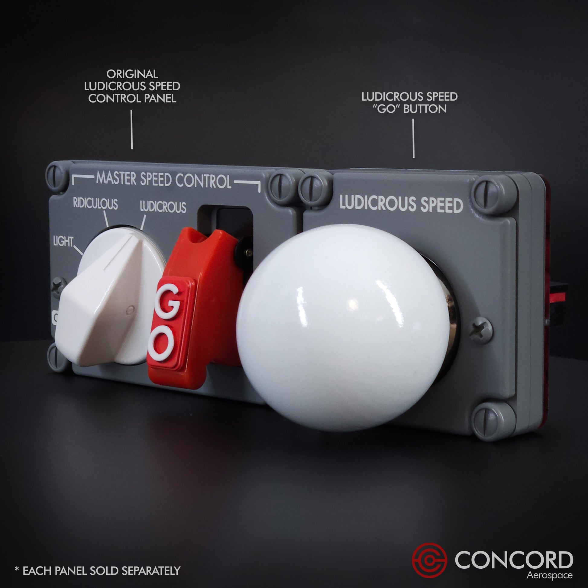 LUDICROUS SPEED "THE BALL" BUTTON PANEL - Concord Aerospace