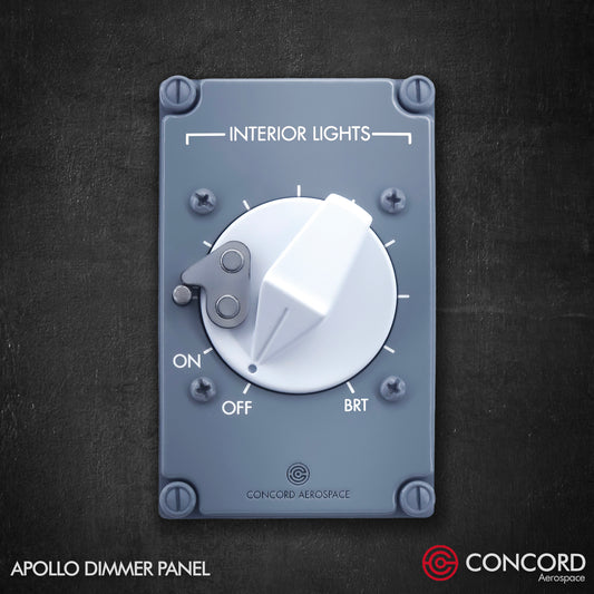 APOLLO ROTARY ON/OFF + DIMMER LIGHT CONTROL PANEL (120V US) - Concord Aerospace INTERIOR LIGHTS Concord Aerospace Concord Aerospace Wall Switch Panel