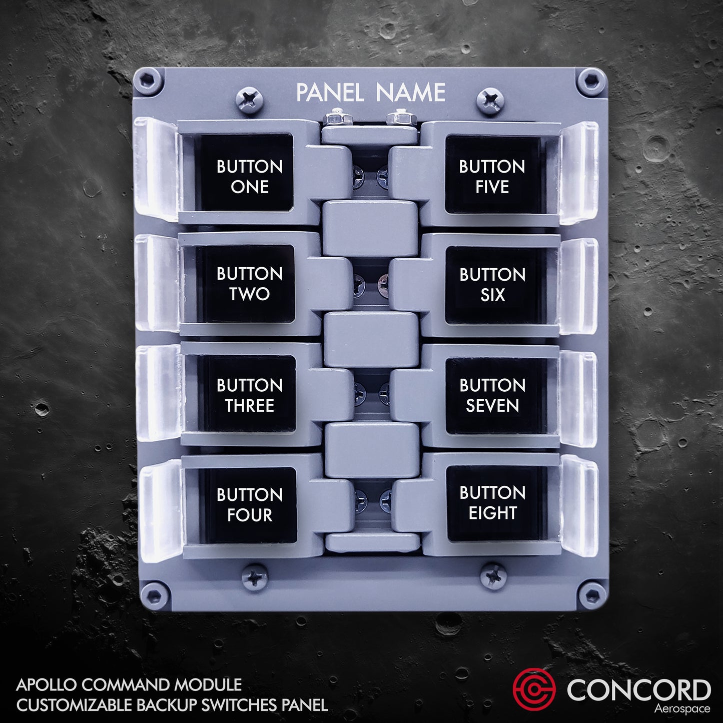 CUSTOMIZABLE APOLLO COMMAND MODULE BACKUP SWITCHES PANEL