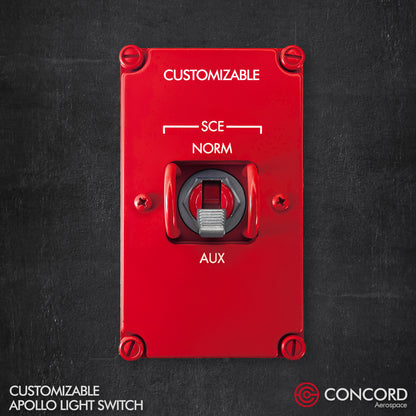 CUSTOMIZABLE APOLLO LIGHT TOGGLE SWITCH PANEL SINGLE POLE - Concord Aerospace Concord Aerospace Concord Aerospace Wall Switch Panel