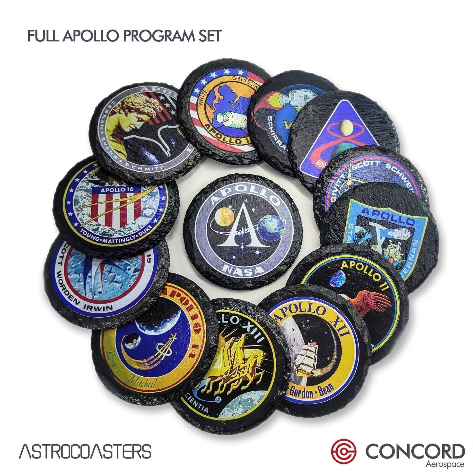 SPACE CHALLAH BREAD - SLATE COASTER - Concord Aerospace Concord Aerospace Concord Aerospace Coasters