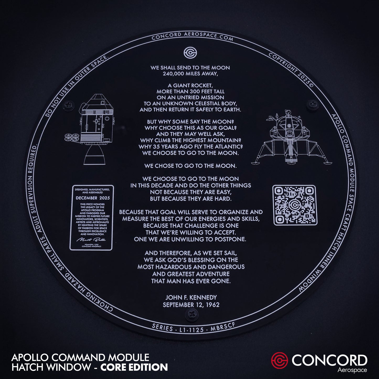 APOLLO COMMAND MODULE HATCH WINDOW — CORE EDITION