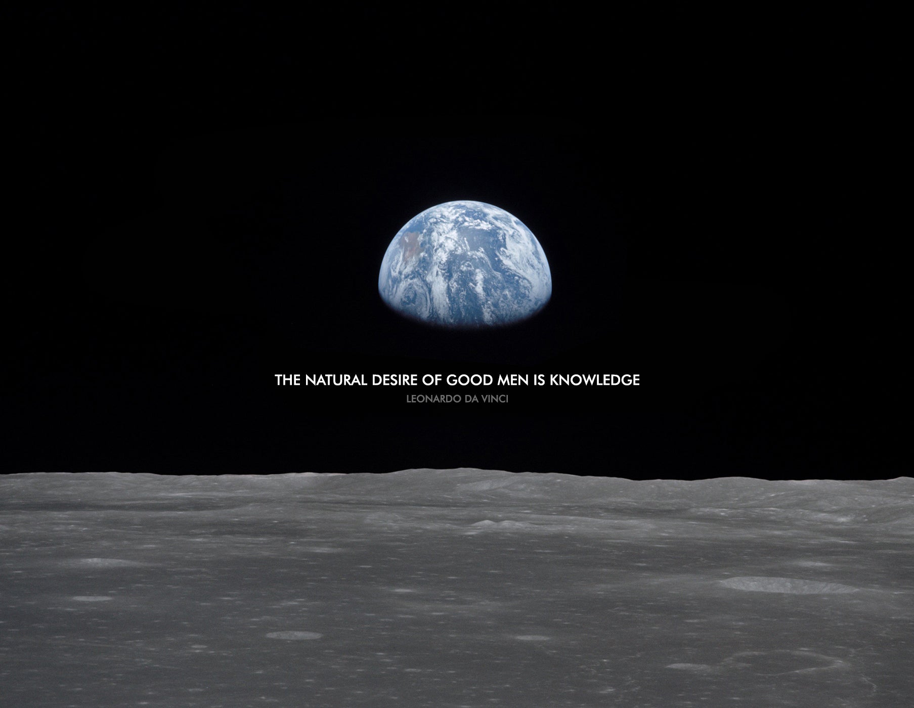 Concord Aerospace Moon Rise  Moonrise Apollo 8 Leonardo Da Vinci Quote
