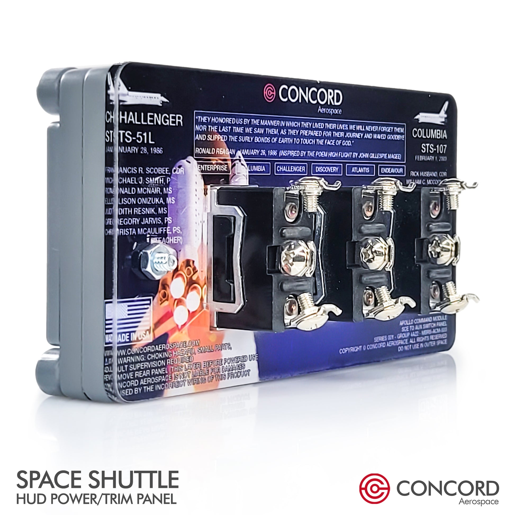 SPACE SHUTTLE FLIGHTDECK PANEL - HUD POWER / TRIM - Concord Aerospace