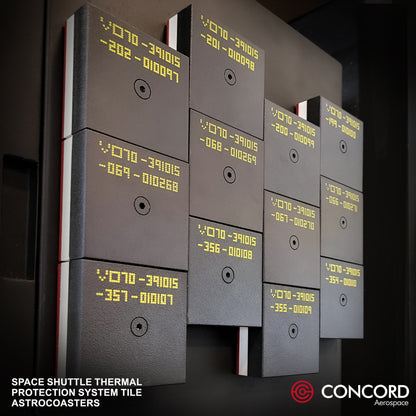 SPACE SHUTTLE THERMAL PROTECTION SYSTEM TILE ASTROCOASTER - Concord Aerospace Concord Aerospace Concord Aerospace Coasters