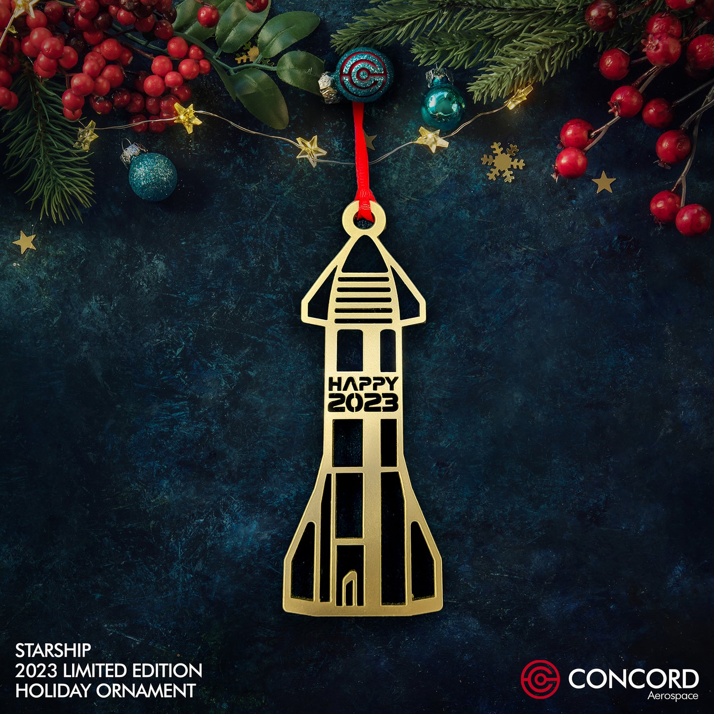 STARSHIP 2023 LIMITED EDITION TREE ORNAMENT - Concord Aerospace Concord Aerospace Concord Aerospace Holiday Ornament