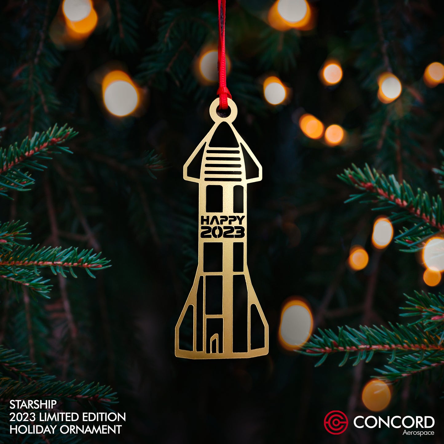 STARSHIP 2023 LIMITED EDITION TREE ORNAMENT - Concord Aerospace Concord Aerospace Concord Aerospace Holiday Ornament