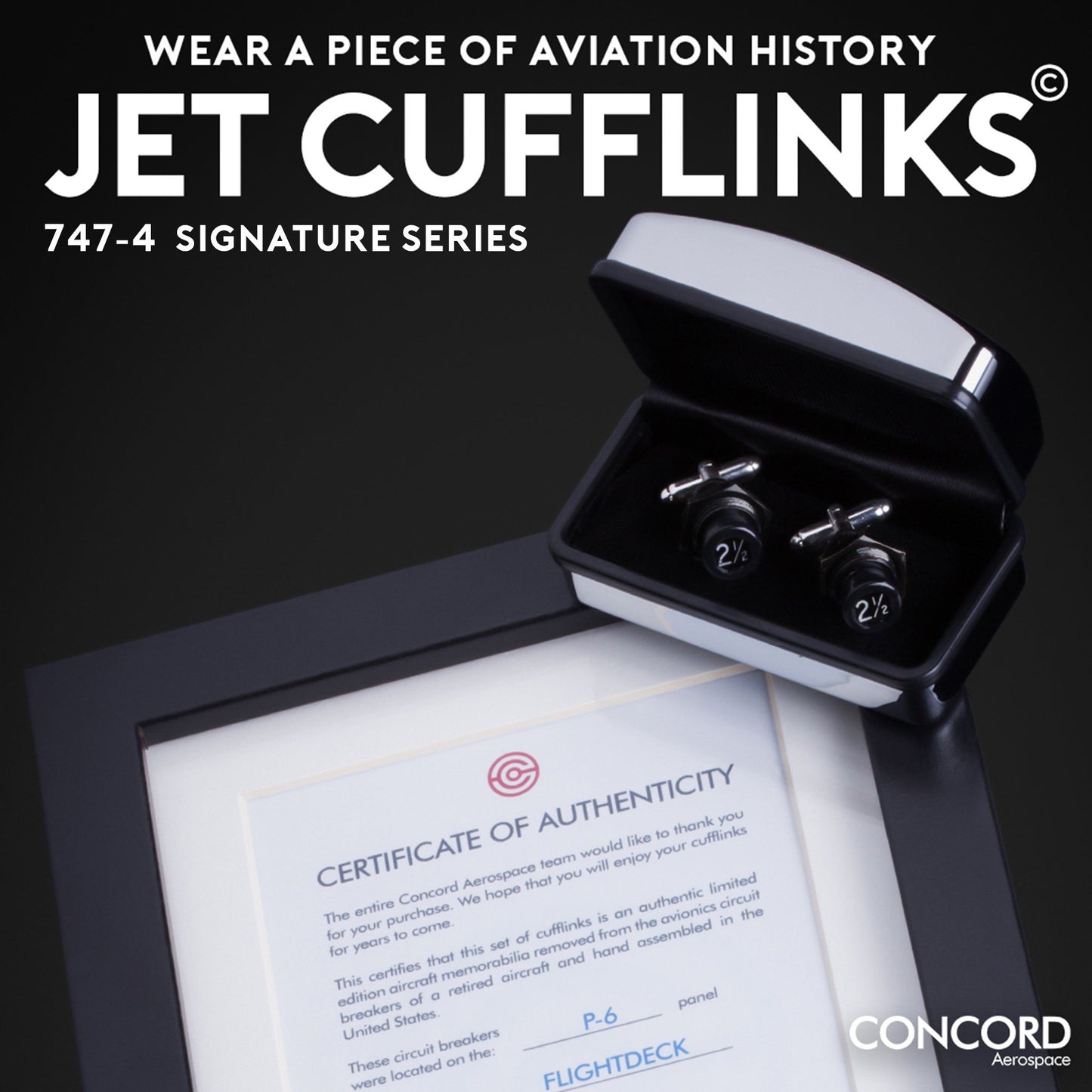 JET CUFFLINKS - CRAFTED FROM THE MIGHTY BOEING 747 - Concord Aerospace Concord Aerospace Concord Aerospace cufflinks