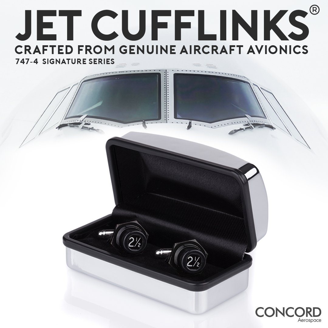 JET CUFFLINKS - CRAFTED FROM THE MIGHTY BOEING 747 - Concord Aerospace Concord Aerospace Concord Aerospace cufflinks