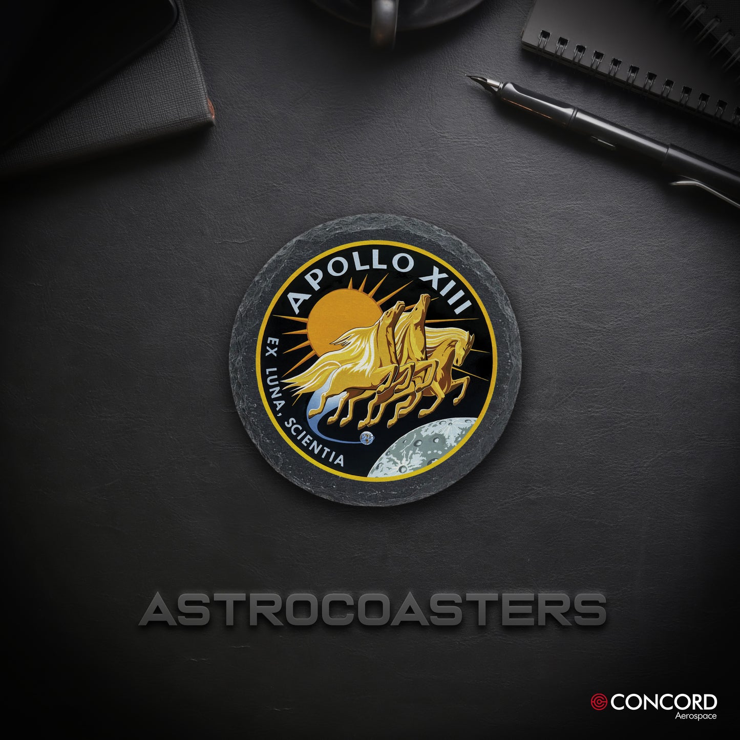 APOLLO 13 MISSION - SLATE COASTER - Concord Aerospace Concord Aerospace Concord Aerospace Coasters