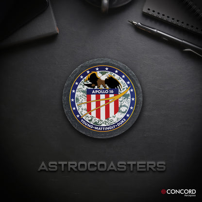 APOLLO 16 MISSION - SLATE COASTER - Concord Aerospace Concord Aerospace Concord Aerospace Coasters