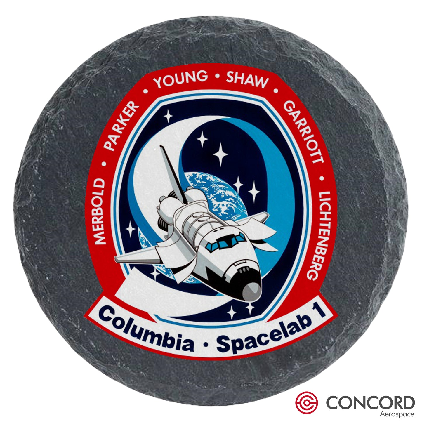 STS - 9 SPACE SHUTTLE - SLATE COASTER - Concord Aerospace Concord Aerospace Concord Aerospace Coasters
