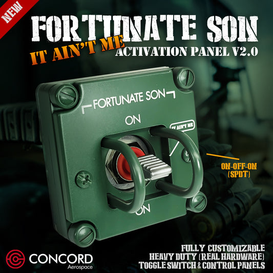 FORTUNATE SON PANEL - Concord Aerospace MILITARY GREEN (SPDT TOGGLE ON-OFF-ON) Concord Aerospace Concord Aerospace SPACE SWITCH - SINGLE