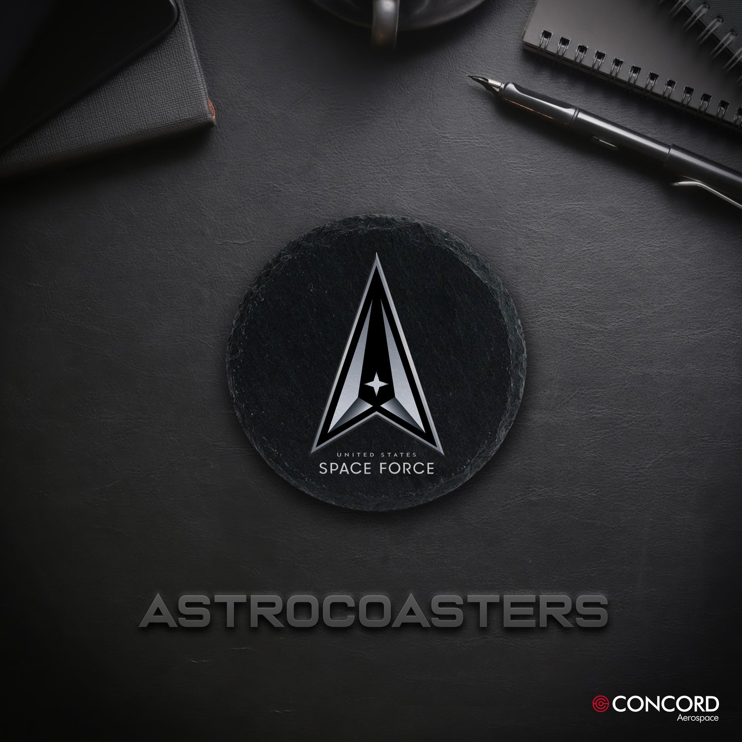 SPACE FORCE - SLATE COASTER - Concord Aerospace Concord Aerospace Concord Aerospace Coasters