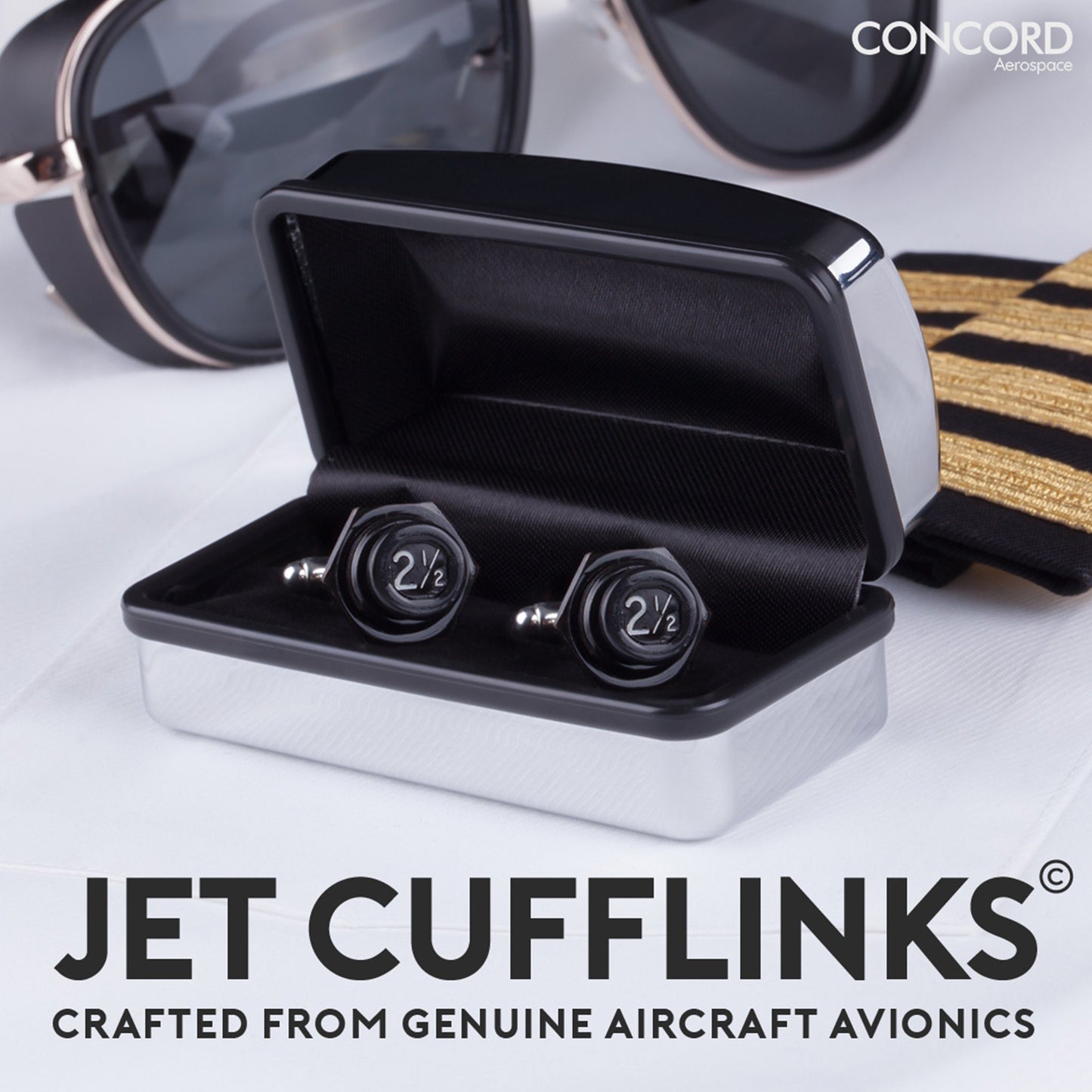 JET CUFFLINKS - CRAFTED FROM THE MIGHTY BOEING 747 - Concord Aerospace Concord Aerospace Concord Aerospace cufflinks